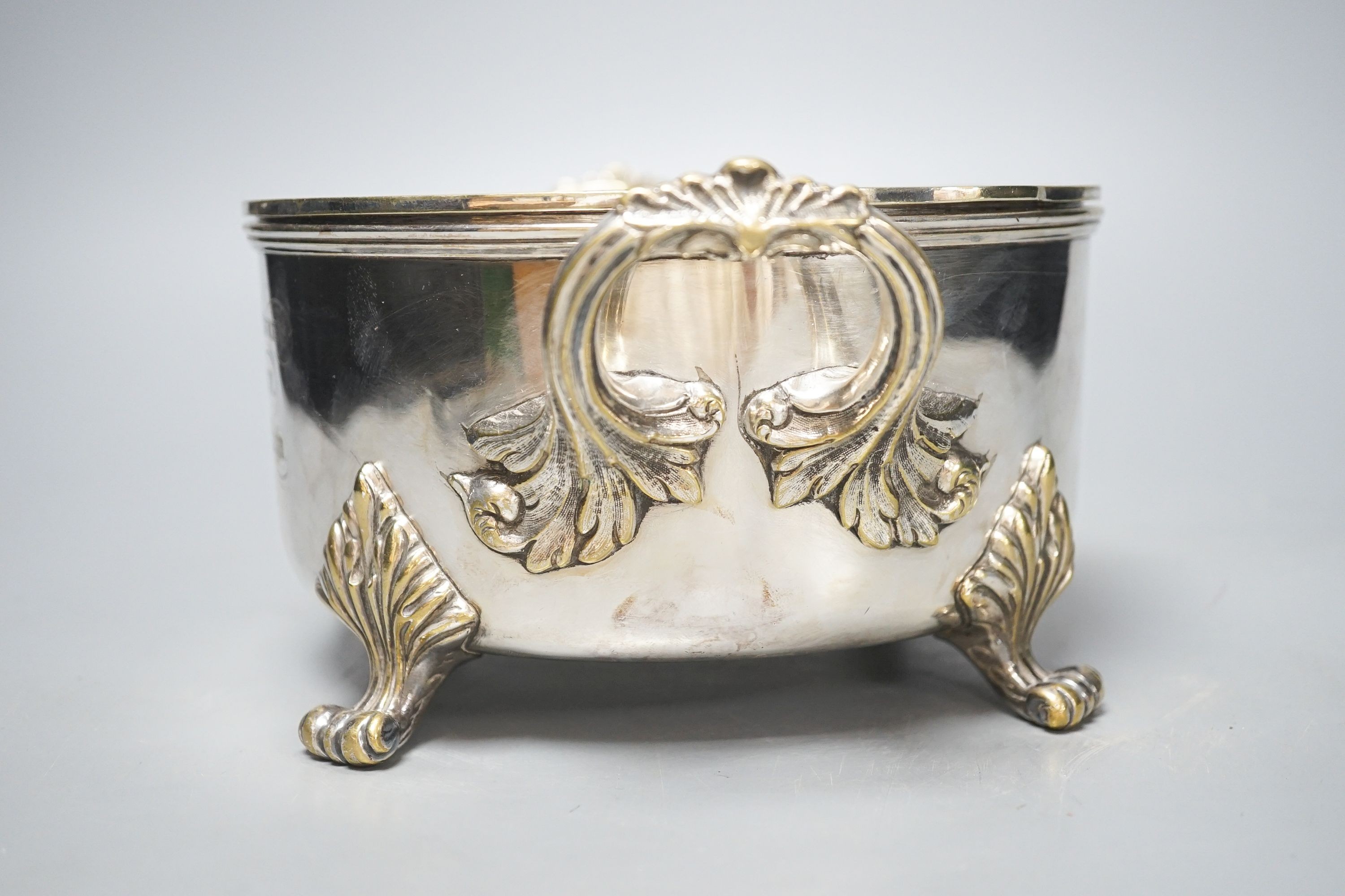 A Victorian Royal Horse Artillery sauce pot presented to the officers of K.Battery by Captain E. Markham April 1862